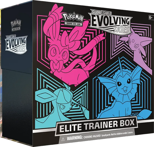 Sword & Shield: Evolving Skies - Elite Trainer Box (Glaceon/Vaporeon/Sylveon/Espeon) - Emmett's ToyStop