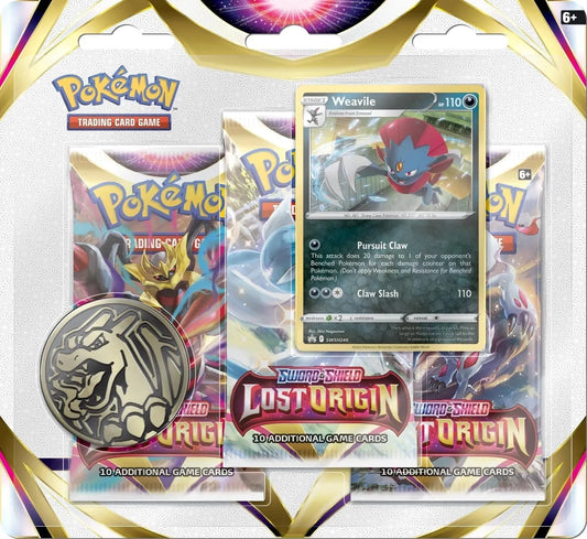 Sword & Shield: Lost Origin - 3-Pack Blister (Weavile) - Emmett's ToyStop