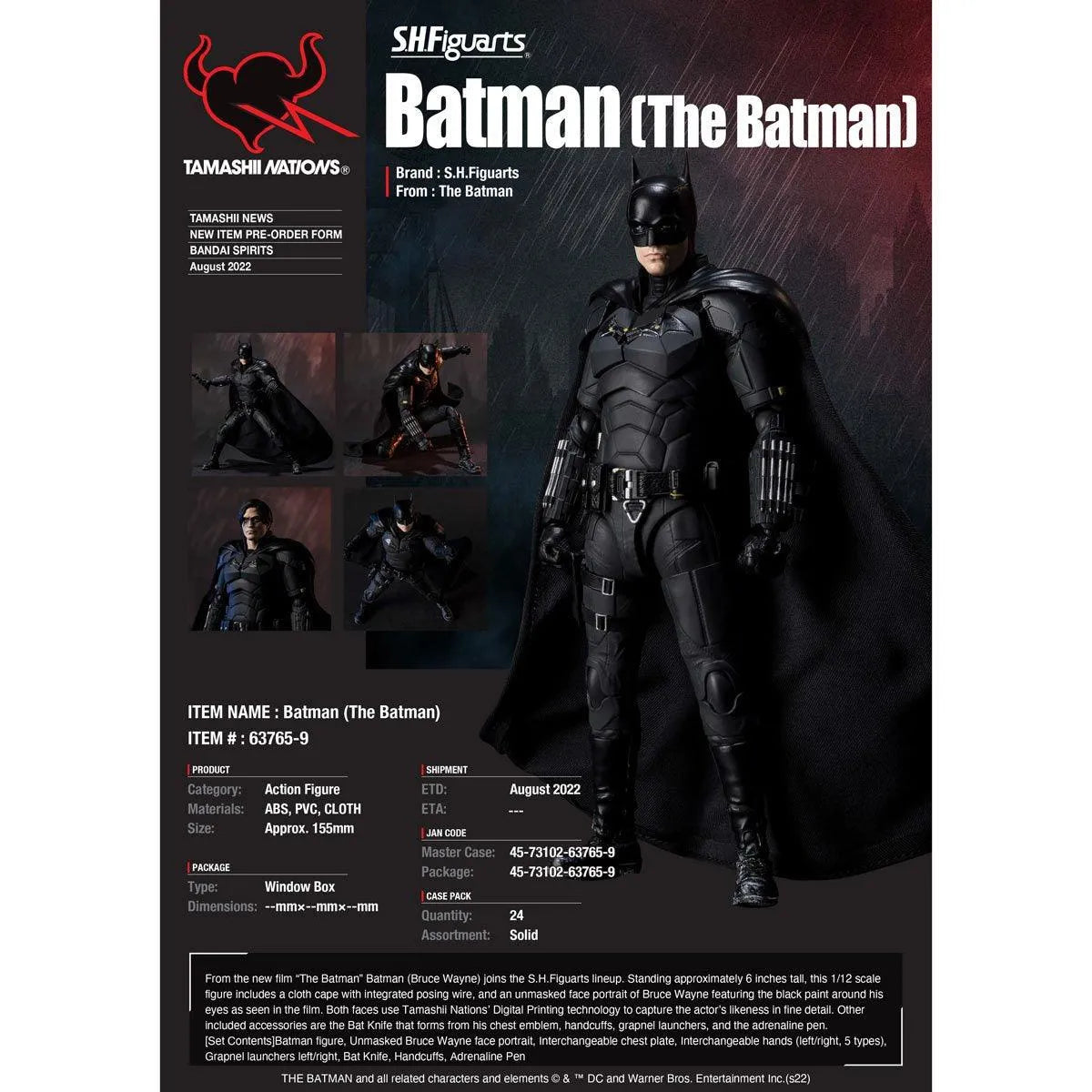 Tamashii Nations - The Batman - Bandai Spirits S.H.Figuarts Action Figure - Emmett's ToyStop