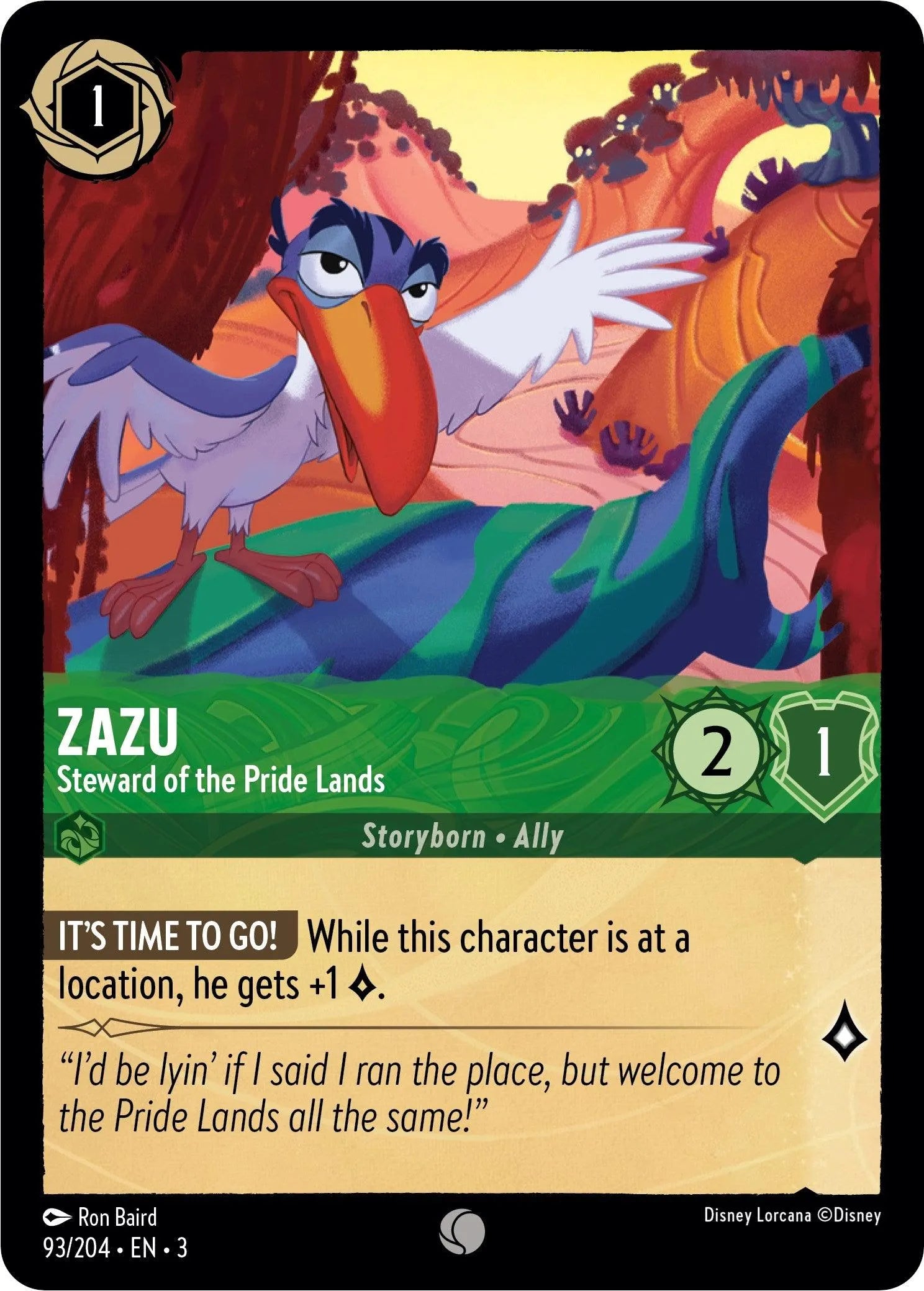 Zazu - Steward of the Pride Lands (93//204) [Into the Inklands] - Emmett's ToyStop